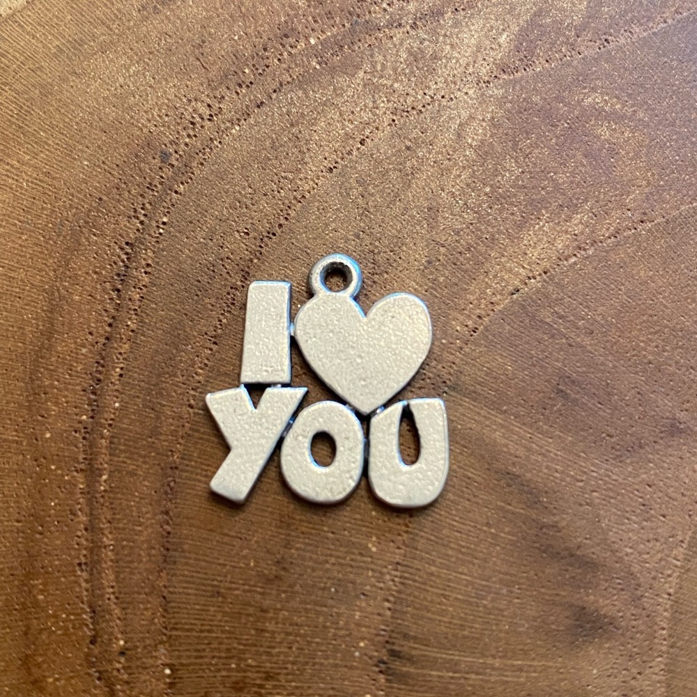 RETIRED James Avery LARGE I Love You charm, sterling silver